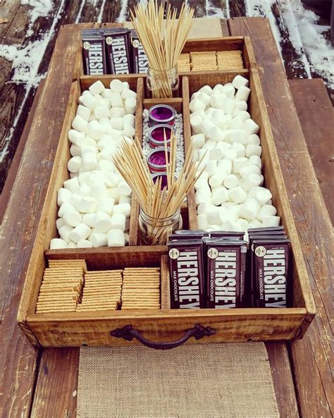 Large Rustic Wood Smores Bar Station Smores S Mores Bar Party Station Wedding S Mores