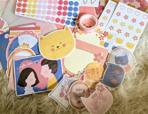 107 Pieces Of Kawaii Japanese Stickers And Papers Colorful Etsy