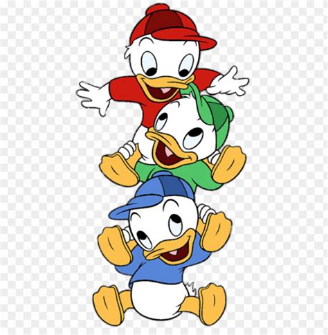 Download Ducktales Huey Dewey And Louie On Each Others Shoulders Png
