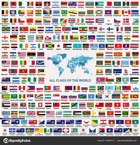 Conjunto Vectores Todas Las Banderas Los Países Del Mundo Estados Stock