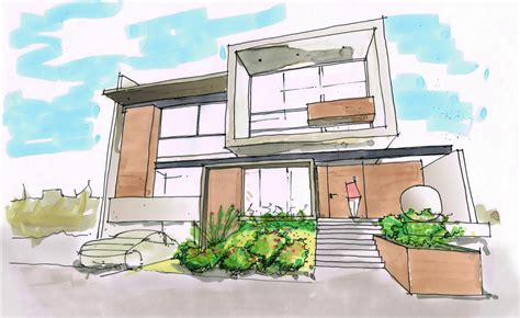Bosquejo Fachadas Creato Arquitectos House Design Drawing