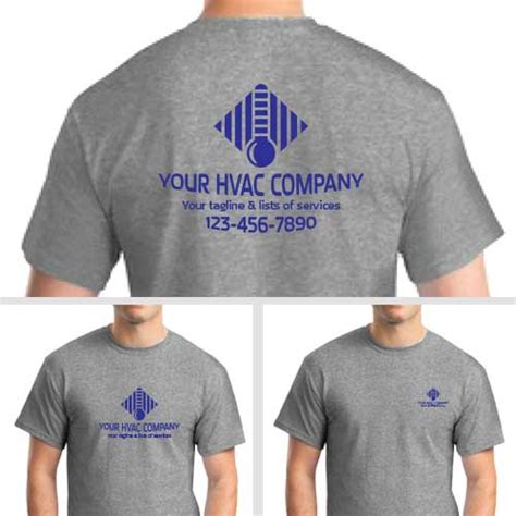 Hvac Work Shirts With Thermometer Logo Custom Printed Hvac Shirts