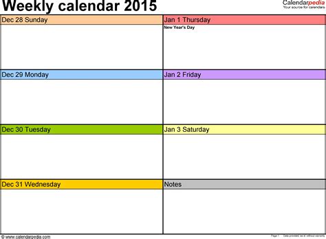 7 Day Blank Calendar Template Calendar Inspiration Design 7 Day Week