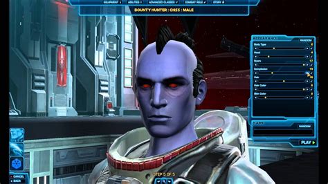 There is a point cost as you spend those points. Star Wars: The Old Republic HD Character Creation: Chiss Male - YouTube