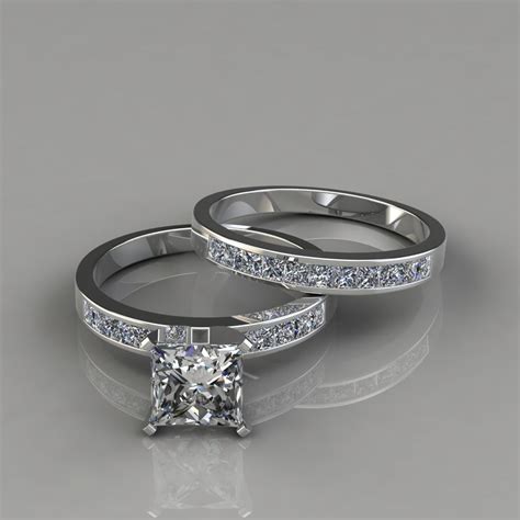 Princess Cut Moissanite Bridal Set Rings Forever Moissanite