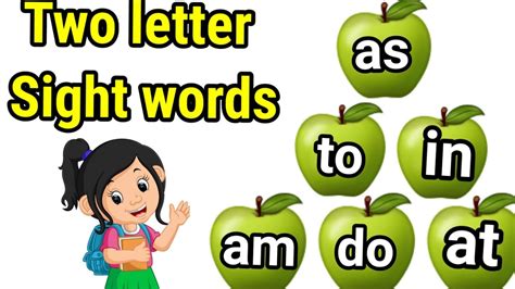 Two Letter Wordsenglish Words For Kidsphonics 2 Letter Sight Words