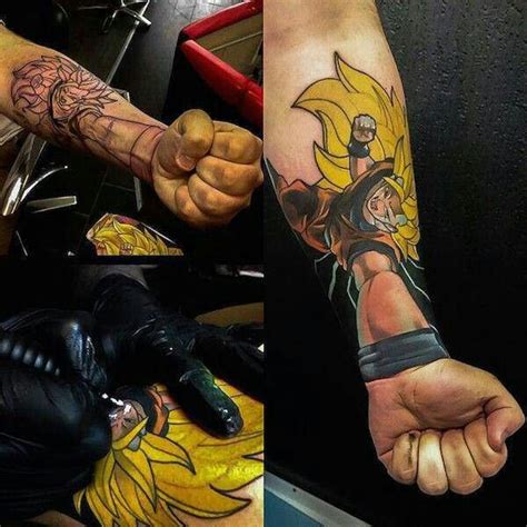 This being was born for greatness. SSJ3 Goku forearm tattoo | Dragon ball tattoo, Fist tattoo