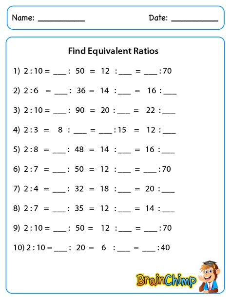 Simple Ratio Worksheets