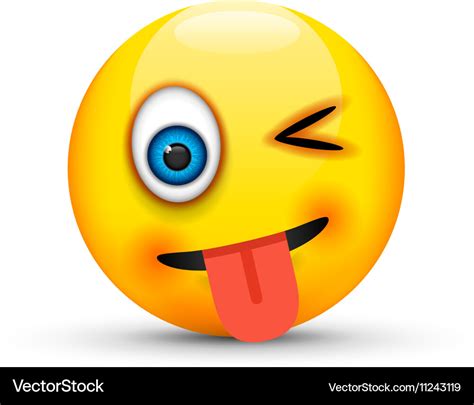 Winking Tongue Out Emoji Royalty Free Vector Image