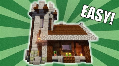 Easy Minecraft Tower House Building Tutorial Youtube