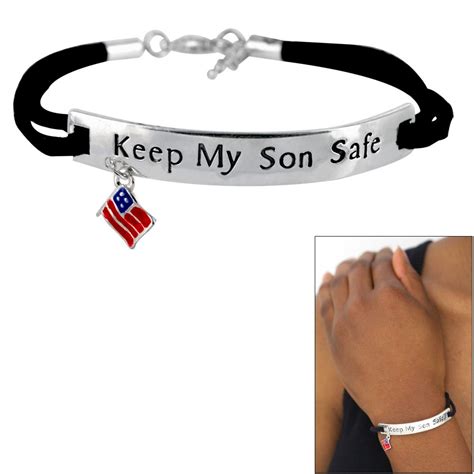 Keep My Son Safe Flag Charm Bracelet Bracelets Marine