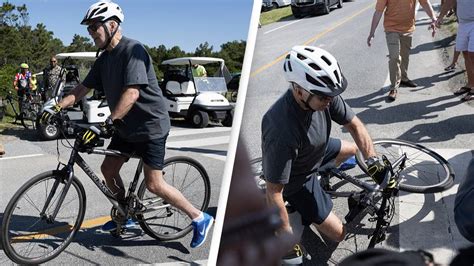 Joe Biden Falls Off His Bicycle After Beach Ride