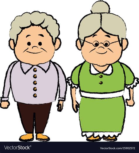 Grandpa And Grandma Standing Lovely Image Vector Image