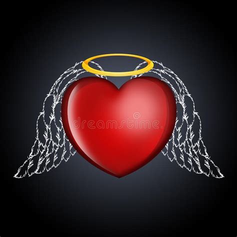 Red Heart Angel Wings Halo Stock Illustrations 303 Red Heart Angel Wings Halo Stock