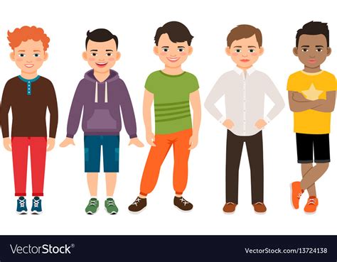 Cute Little Boys Characters Royalty Free Vector Image