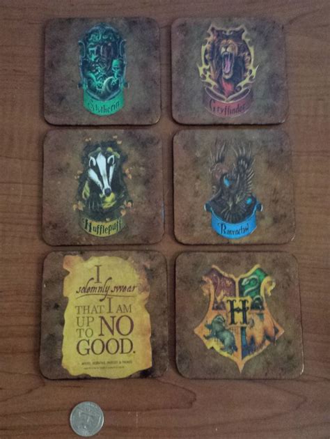 Enchanting Harry Potter Drink Coaster Set 6 Coasters Etsy Harry