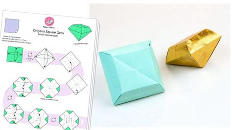 Origami Hinged Prism T Box Diagram Paper Kawaii Shop