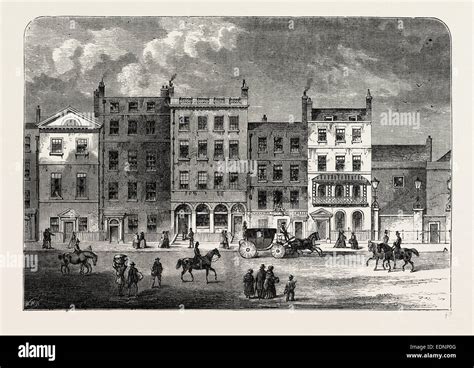 Old Houses In Pall Mall About 1830 London Uk 19th Century Engraving