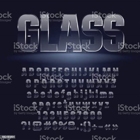 Glass Cool Vector Letters Symbols Numbers Stock Illustration Download