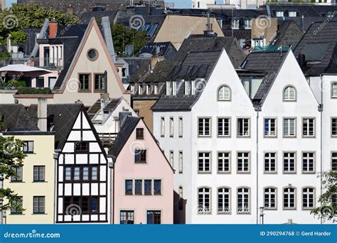 Narrow Gabled Houses In The Old Town Of Cologne Stock Photo Image Of