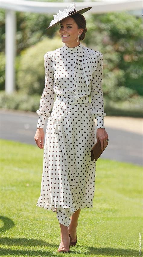 Kate Middleton In White Polka Dot Dress At Royal Ascot 2022 Kate