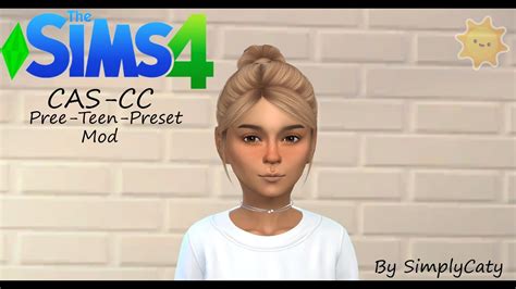 Sims 4 Cute Girl Cas Cc Pree Teen Preset Mod Youtube Free Download