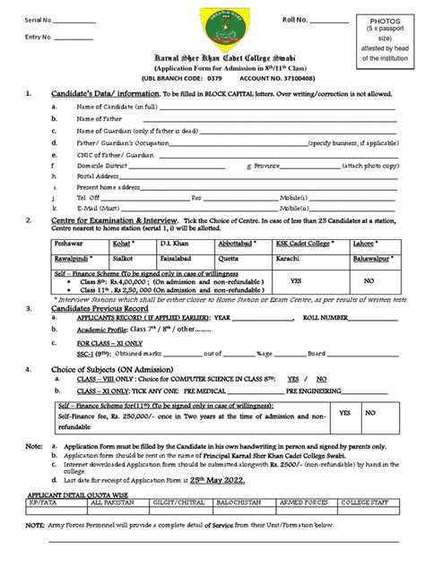Admission Form 2023 Pdf Government Justice