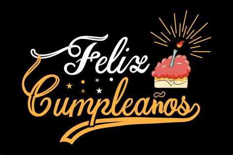 Feliz Cumpleanos Feliz Cumpleaños En Español Ilustración Vectorial