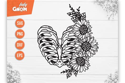 Floral Skeleton Rib Heart Svg Bundle Ri Graphic By BabyGnom Creative