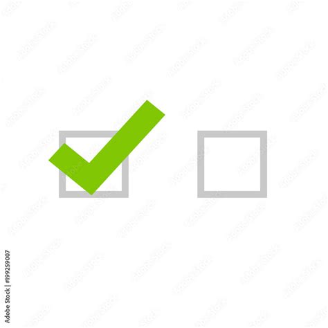 Tick Icon Vector Symbol Flat Cartoon Green Checkmark Isolated On White