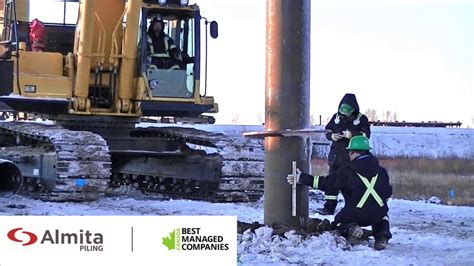 Helical Pile Installation Large Diameter Through Frost Youtube