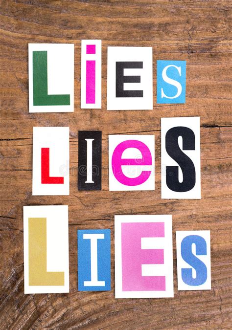 Phrase Lies Lies Lies On Wooden Background Stock Image Image Of