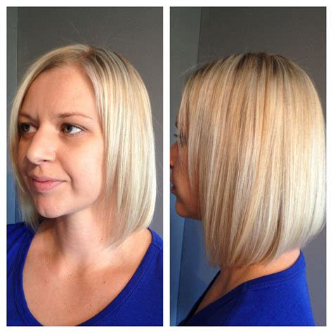 Blonde Concave Bob Messy Bob Hairstyles Concave Hairstyle Concave