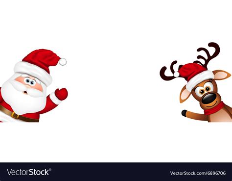 Funny Santa And Reindeer Royalty Free Vector Image