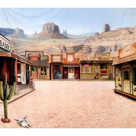 American West Western Town Painted Backdrop Bd 0241
