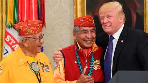 Trump Holds Event Honoring Native American Veterans In Front Of Andrew