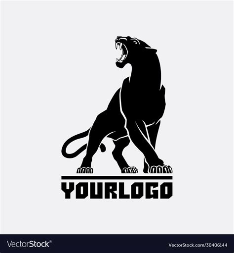 Black Panther Logo Sign Emblem Silhouette Vector Image