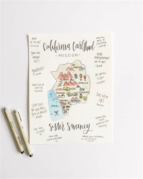 Lds Mission Map Farewell Guest Book Lds Watercolor Mission Map