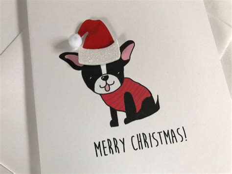 Boston Terrier Christmas Card Merry Christmas From The Boston Etsy Israel