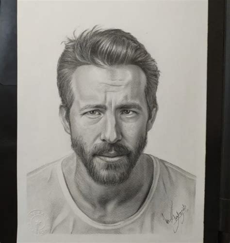 Ryan Reynolds Portrait Drawing Fitoor Art