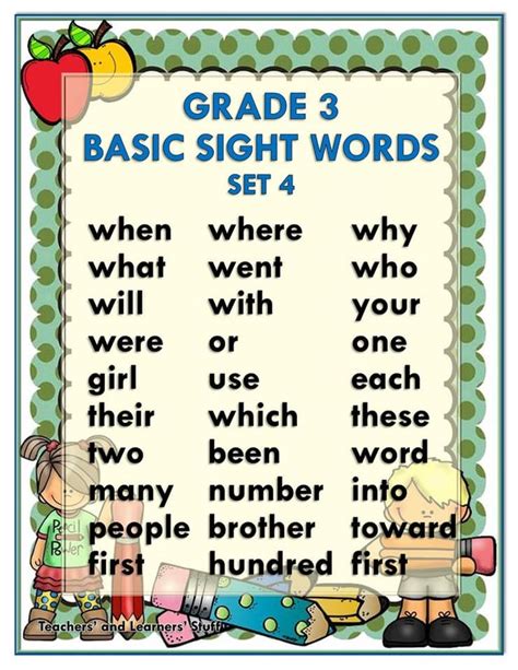 Basic Sight Words Grade 3 Free Download Deped Click Basic Sight