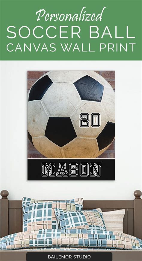 soccer decor canvas art personalized bedroom sports theme print soccer themed bedroom