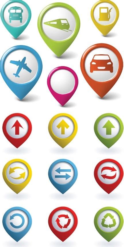 Free Set Of Vector Colored Map Marker Pointer Icons Titanui