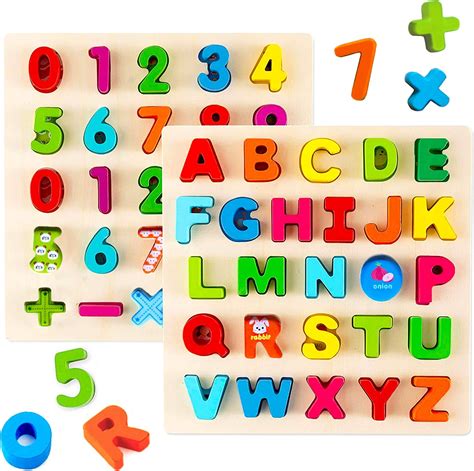 51 Wooden Alphabet Puzzles For Toddlers Chunky Abc Puzzle