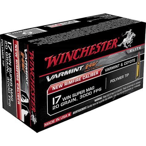 Winchester Varmint Hv 17 Wsm 20 Grain Rimfire Rifle Ammunition Academy