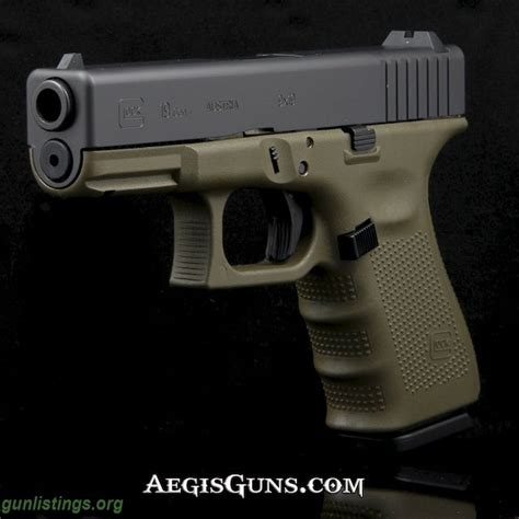 Pistols Glock 19 Gen4 9mm In Od Green New