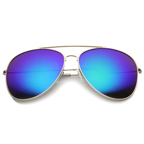 Large Retro Revo Lens Full Metal Aviator Sunglasses Zerouv