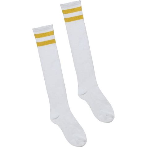 gold stripe athletic knee high socks 19in party city