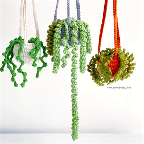 Hanging Potted Plant Crochet Patterns Pattern Only Instant Etsy Canada