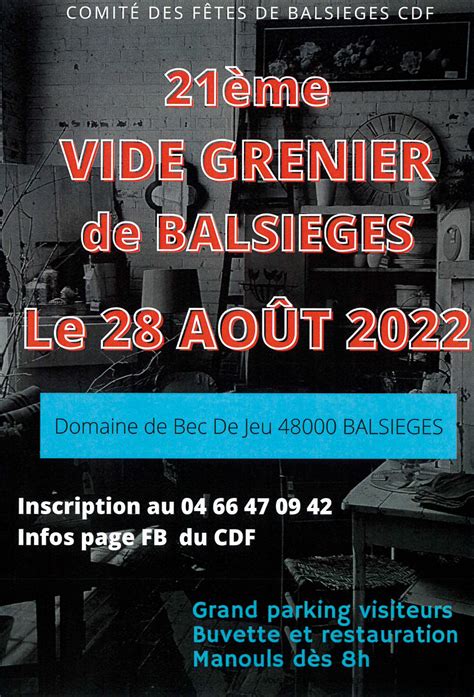 21ème Vide Grenier De Balsièges Balsieges